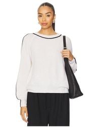 Autumn Cashmere - Jersey Cuello Redondo En Color Negro, Blanco Talla (También En M, S, Xs) - Lyst