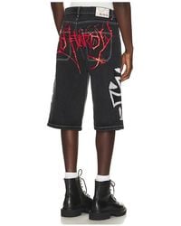 Ed Hardy - Crosses Rhinestone Long Shorts - Lyst