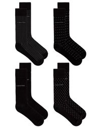 Calvin Klein - 4 Pack Rayon Flat Knit Dress Crew Socks - Lyst