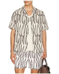 Frescobol Carioca - Roberto Lyocell Blend Vento Print Short Sleeve Shirt - Lyst