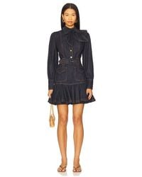 Zimmermann - Vestido De Mezclilla Con Vuelo En Color Azul Talla (También En 1/S, 2/M, 3/L) - Lyst