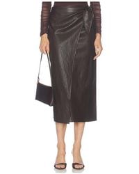 LNA - Vega Faux Leather Wrap Skirt - Lyst