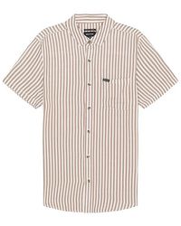Brixton - Charter Herringbone Stripe Short Sleeve Shirt - Lyst
