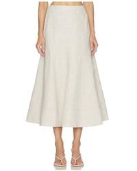 Camila Coelho - Malena Linen Midi Skirt - Lyst
