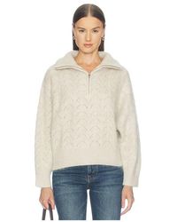 FRAME - The Airy Lurex Zip Sweater - Lyst