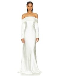 Misha Collection - Bianca Off Shoulder Long Sleeve Gown - Lyst