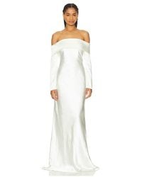 Misha - Bianca Off Shoulder Long Sleeve Gown - Lyst