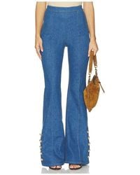 Nadine Merabi - Charlotte Vintage Wash Denim Trousers - Lyst