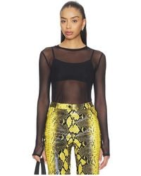 Michael Lauren - Vero Long Sleeve Fitted Mesh Top - Lyst