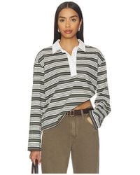 Rag & Bone - Kelly Stripe Polo Long Sleeve - Lyst