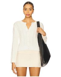 Frankie's Bikinis - Cárdigan Marley Cable Knit En Color Crema Talla (También En M, S, Xl, Xs) - Lyst