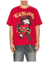 Ed Hardy - Camiseta Boxy Heart En Color Rojo Talla (También En S, M) - Lyst