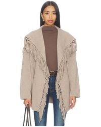 NAADAM - Wool Tie Waist Fringe Coat - Lyst