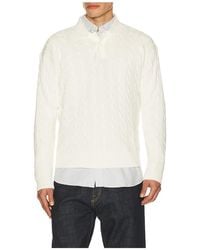 Polo Ralph Lauren - Long Sleeve Garment Dyed Cable Knit Polo Sweater Relaxed Fit - Lyst