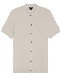 Club Monaco - Short Sleeve Micro Boucle Shirt - Lyst