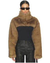 MSGM - Faux Fur Cropped Jacket - Lyst