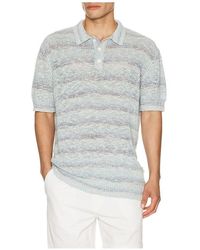 BOUND - Textured Knit Polo - Lyst