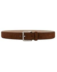 Vince - 30Mm Alex Stitched Suede Belt - Lyst