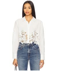 L'Agence - 'Agence Seychelle Cropped Buttondown Top - Lyst
