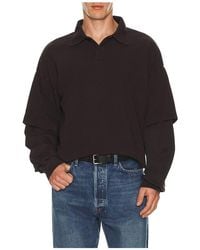 Agolde - Curren Doublesleeve Polo en Brown - Lyst