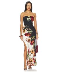 Alice + Olivia - Delora Strapless Cutaway Side Slit Maxi Dress - Lyst