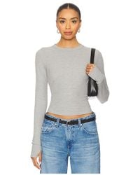 Michael Lauren - Axl Long Sleeve Crop Fitted Top - Lyst
