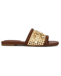 Jonathan Simkhai - Caspian Raffia Netted Flat Sandal - Lyst