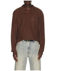Rhythm - Vintage Terry Long Sleeve Polo - Lyst