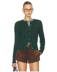 Polo Ralph Lauren - Cable Knit Cotton Crewneck Cardigan - Lyst
