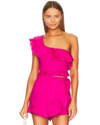 Show Me Your Mumu - X Revolve Leni Ruffle Top En Color Fucsia Talla En - Lyst
