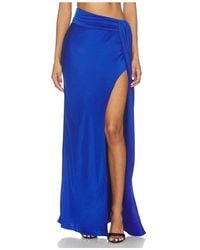 LAPOINTE - X Revolve Lightweight Satin Asymmetric Maxi Skirt - Lyst
