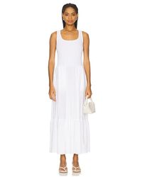 Sundry - Vestido Midi Mixed Media En Color Blanco Talla (También En M, S, Xl, Xs) - Lyst