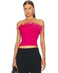 MILLY - Strapless Feather Knit Top - Lyst