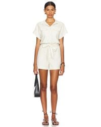 Bella Dahl - Searose Rolled Sleeve Romper With Belt - Lyst