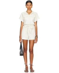 Bella Dahl - Searose Rolled Sleeve Romper With Belt - Lyst