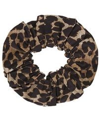 Ganni - Printed Cotton Scrunchie - Lyst