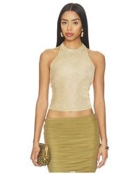 SER.O.YA - Minnie Metallic Knit Halter Top - Lyst