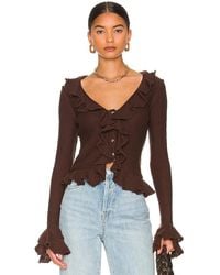 LPA - Ruffle Sweater Cardigan - Lyst