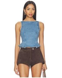 Free People - Sunfaded Denim Top - Lyst