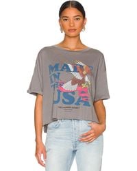 The Laundry Room Usa Banner Cropped Tee - Gray