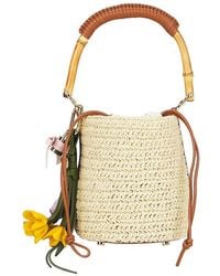 Self-Portrait - Soft Raffia Bucket Bag - Lyst