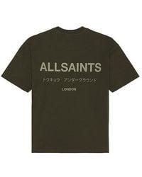 AllSaints - Camiseta Cuello Redondo Underground En Color Verde Oscuro Talla En - Lyst