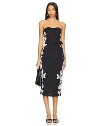 Hemant & Nandita - Vestido Midi Con Cinturón Ajustable. En Color Negro, Blanco Talla (También En Xs) - Lyst