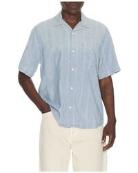 Corridor NYC - Striped Seersucker Short Sleeve Shirt - Lyst