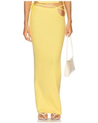 BY.DYLN - Falda Maxi Calyssa En Color Amarillo Talla En - Lyst