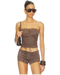 superdown - Spence Faux Suede Top - Lyst