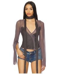 Jaded London - Mesh & Knit Wrap Top - Lyst
