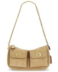 COACH - Originals Suede Twin Turnlock Waverly Shoulder Bag - Lyst