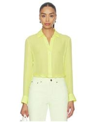 RENGGLI - Silk Georgette Button Up Shirt - Lyst