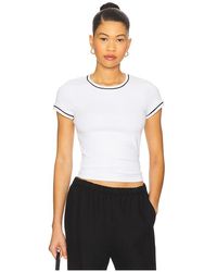 DONNI. - Camiseta De Canalé En Contraste En Color Blanco Talla (También En S) - Lyst